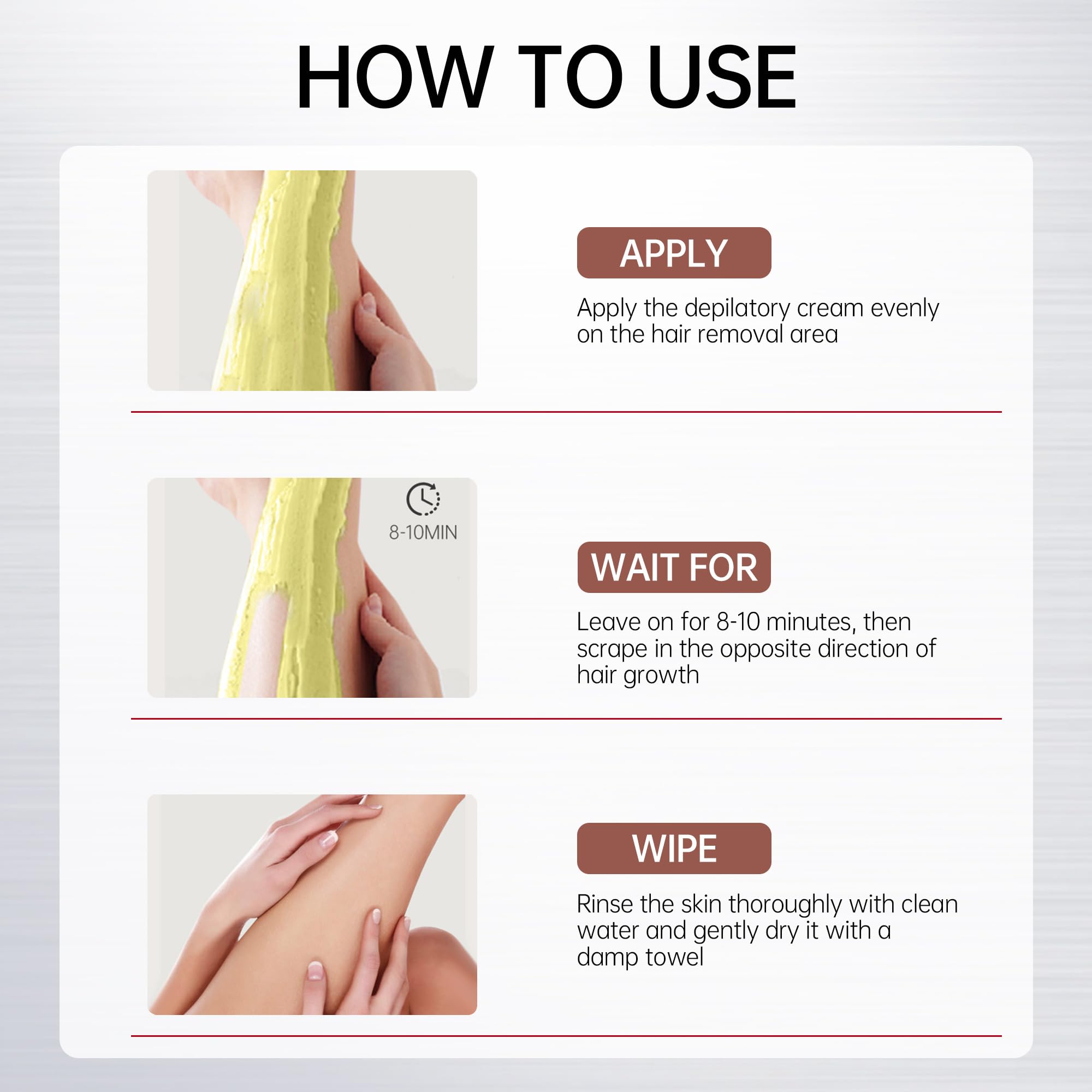 VGO bikini gel hands applying on skin for comfortable use.