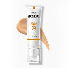 VGO protector solar tintado para rostro, SPF50, acabado natural.