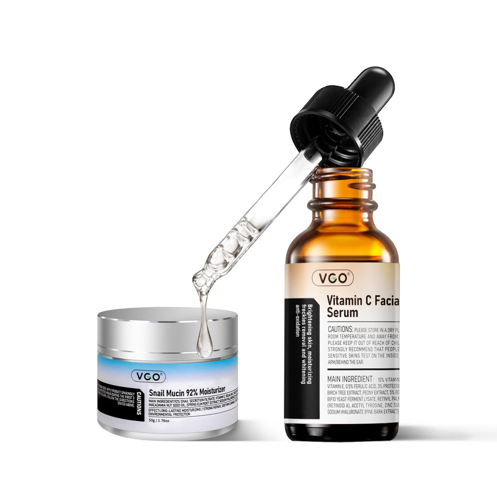 VGO snail mucin 92% moisturizer bottle shows lightweight hydration in action.