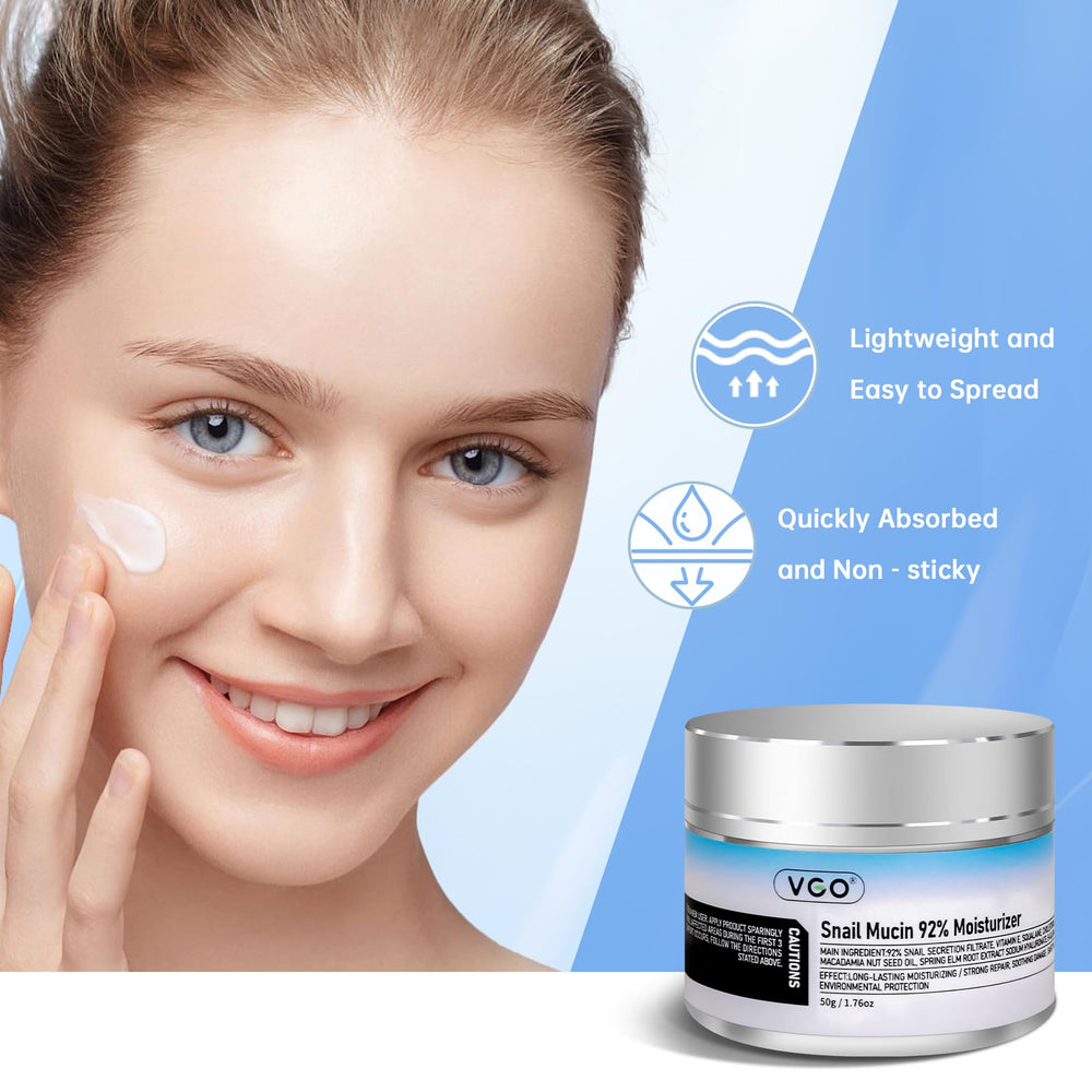 VGO Snail Mucin 92% sello libre de crueldad: suave y apto para todo tipo de piel.