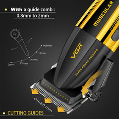 VGR 285 six guide combs enable quick length changes for fades.
