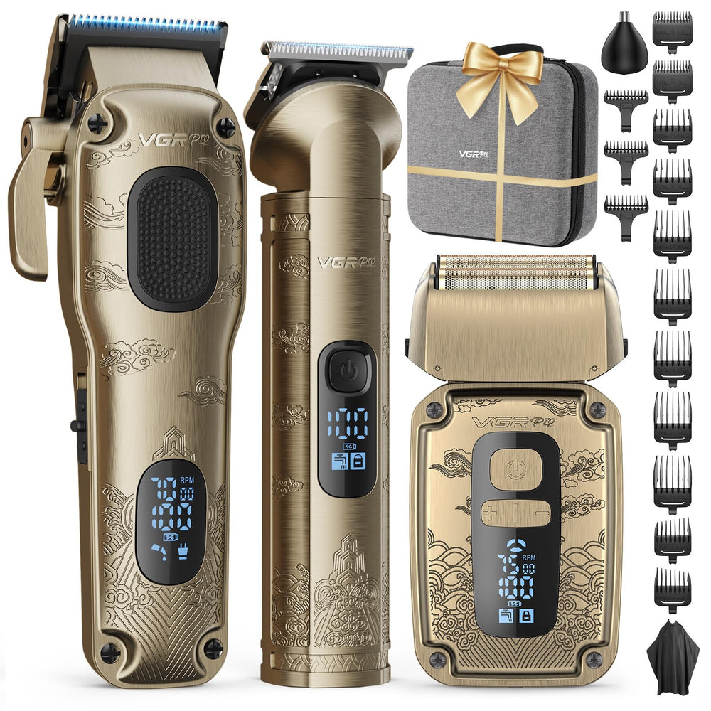 VGRPRO hair clipper with guide combs for precise fades