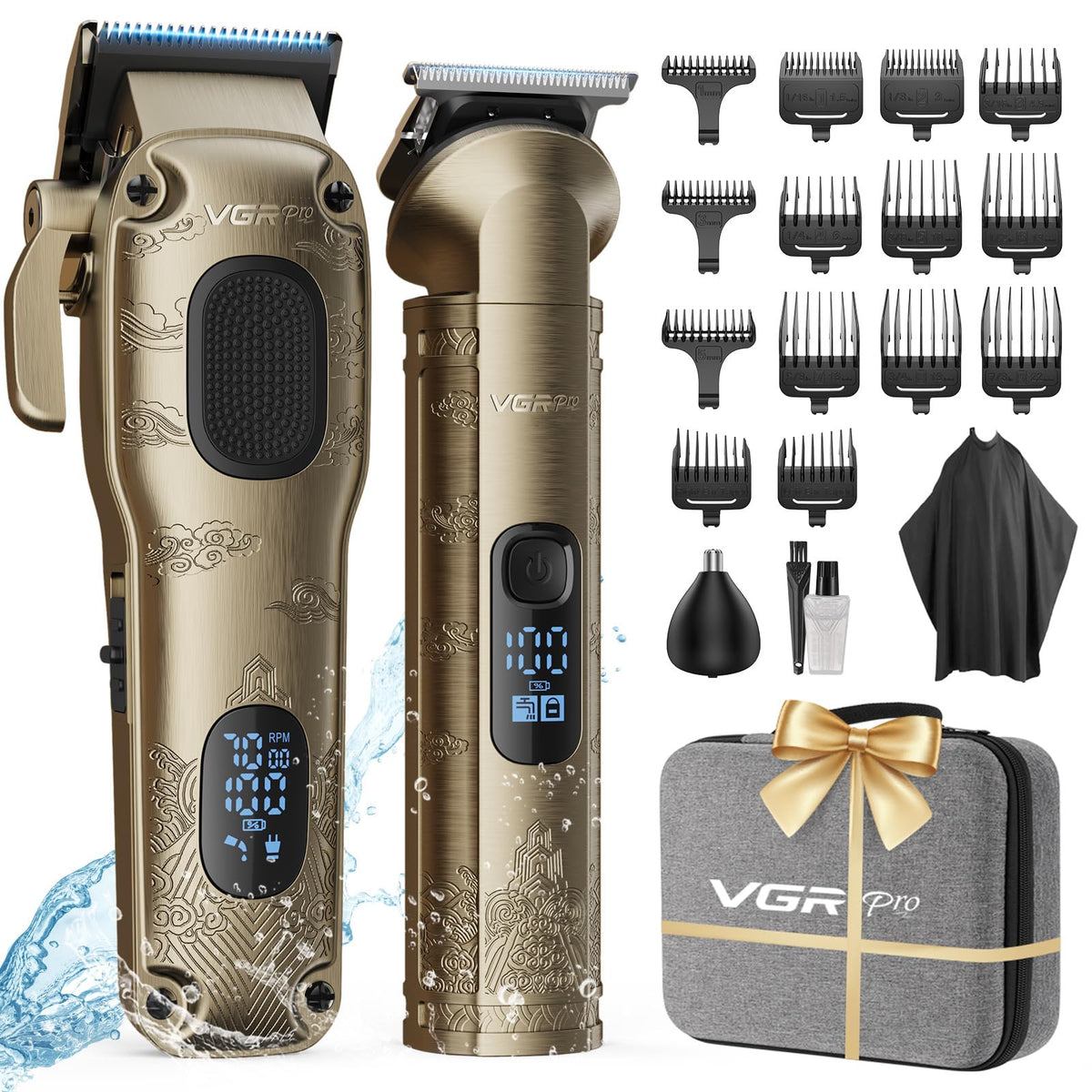 VGRPRO hair clippers with durable metal casing for professional-looking cuts.