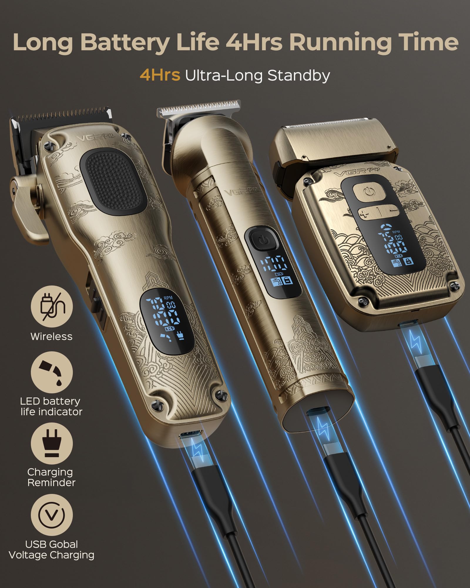 VGRPRO IPX7 waterproof design for wet and dry grooming