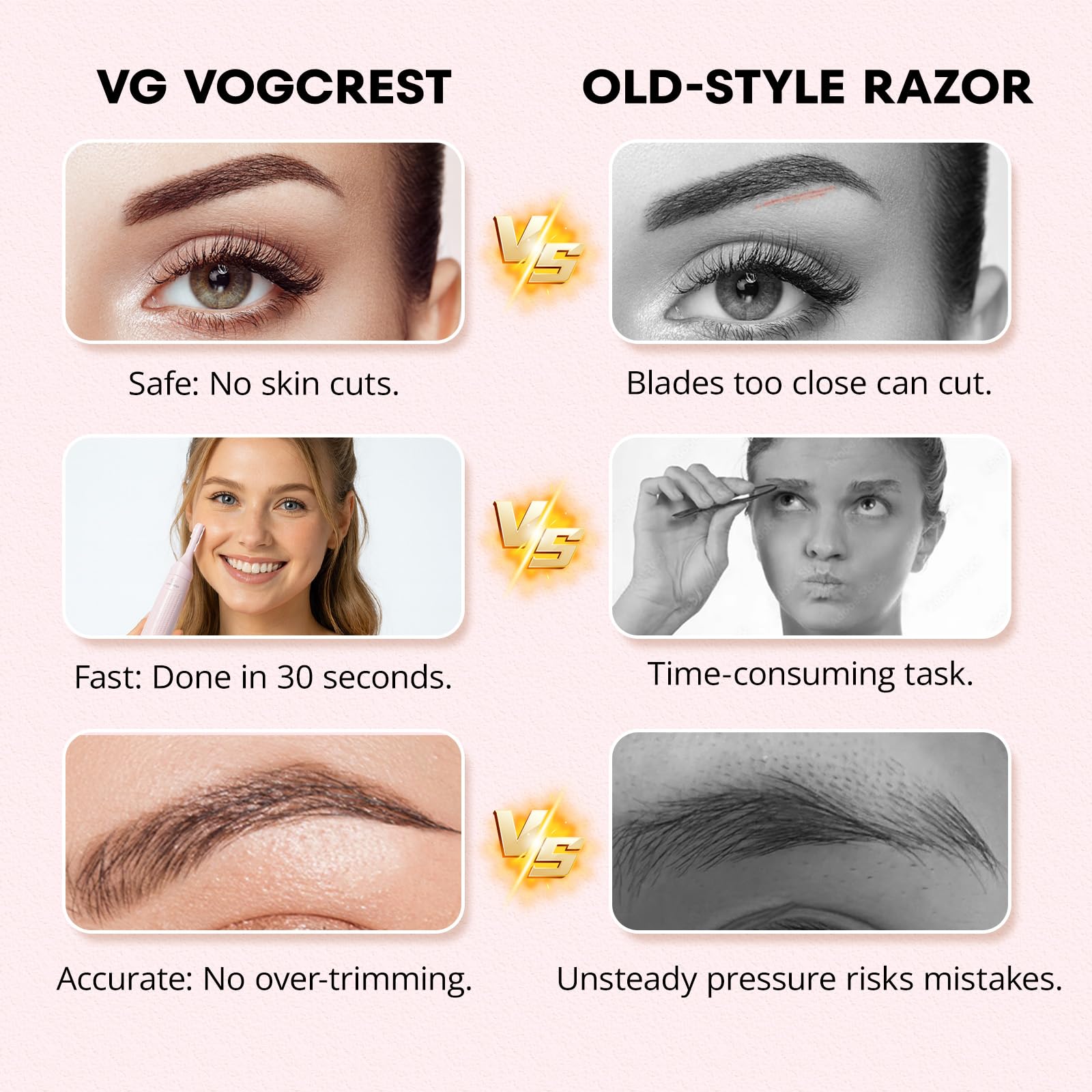 VG VOGCREST washable, detachable head for easy cleaning.