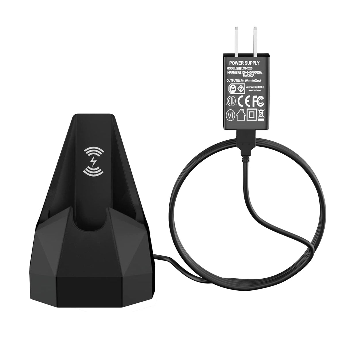 vhbw replacement dock for MANSCAPED 4.0 – front view, compact charging solution for quick grooming routines.