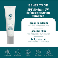 Applying VI Derm SPF 50 Daily on the face for daily sun protection.