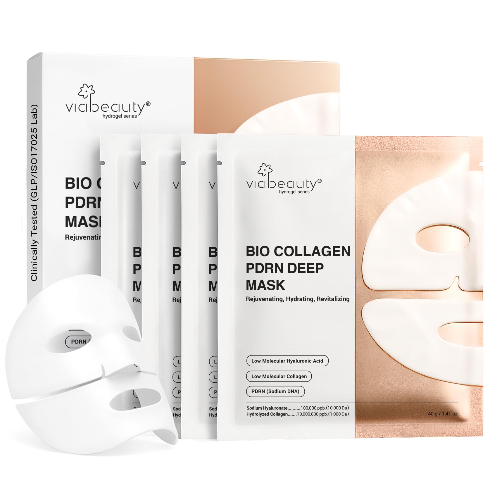 Viabeauty mascarilla de colágeno bio hidrogel noche para hidratación profunda