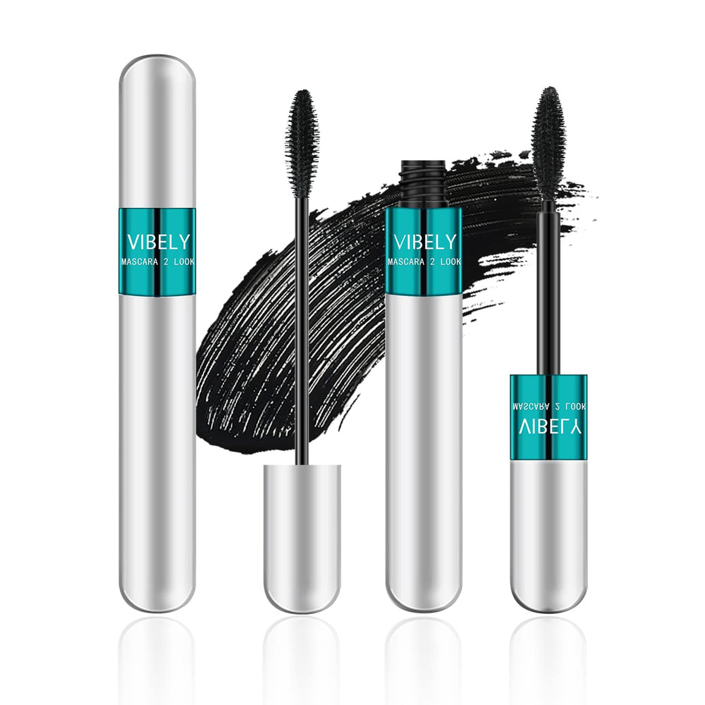 VIBELY mascara bottle close-up ready for use and smooth application