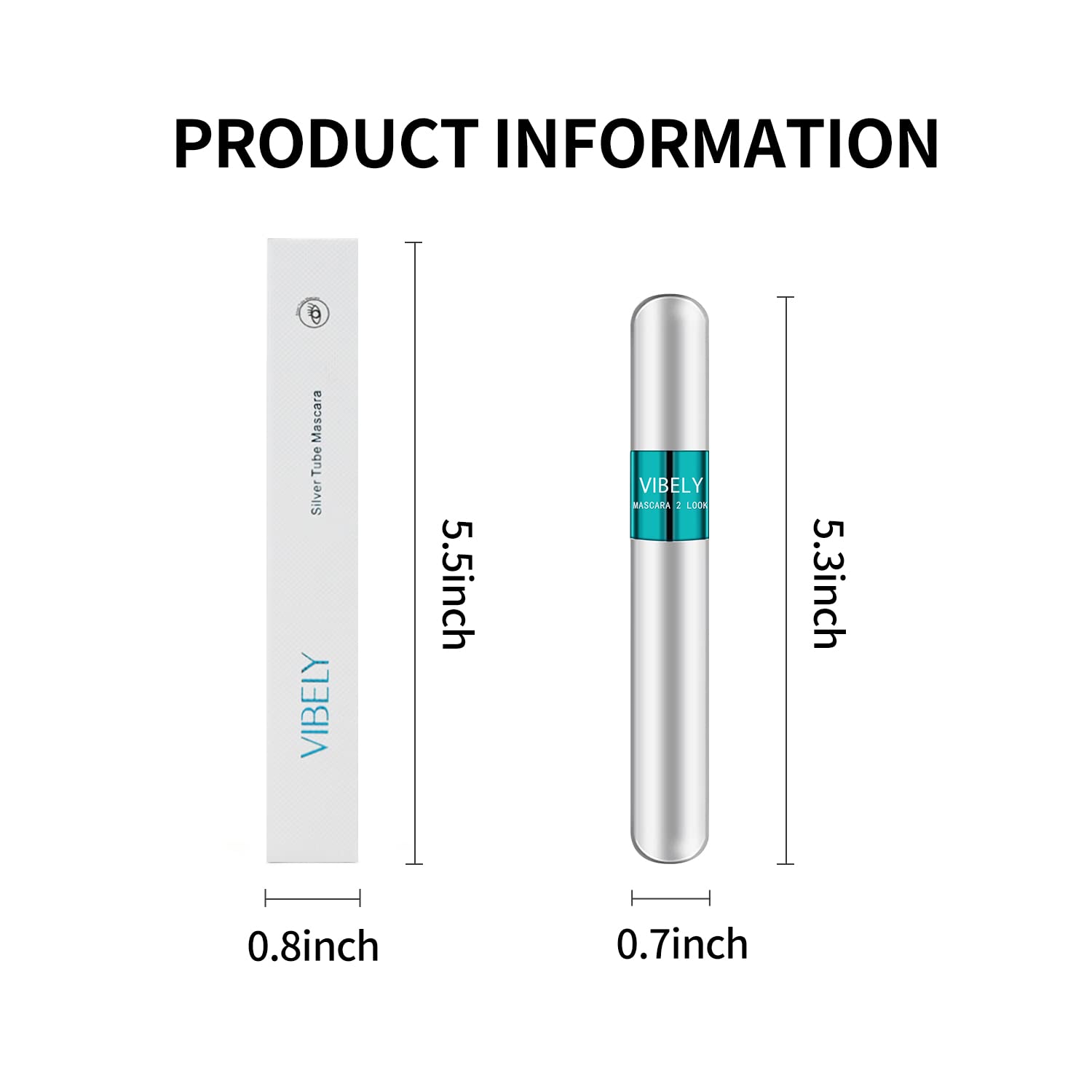 Vibely Mascara conjunto de dos para uso diario y de viaje.