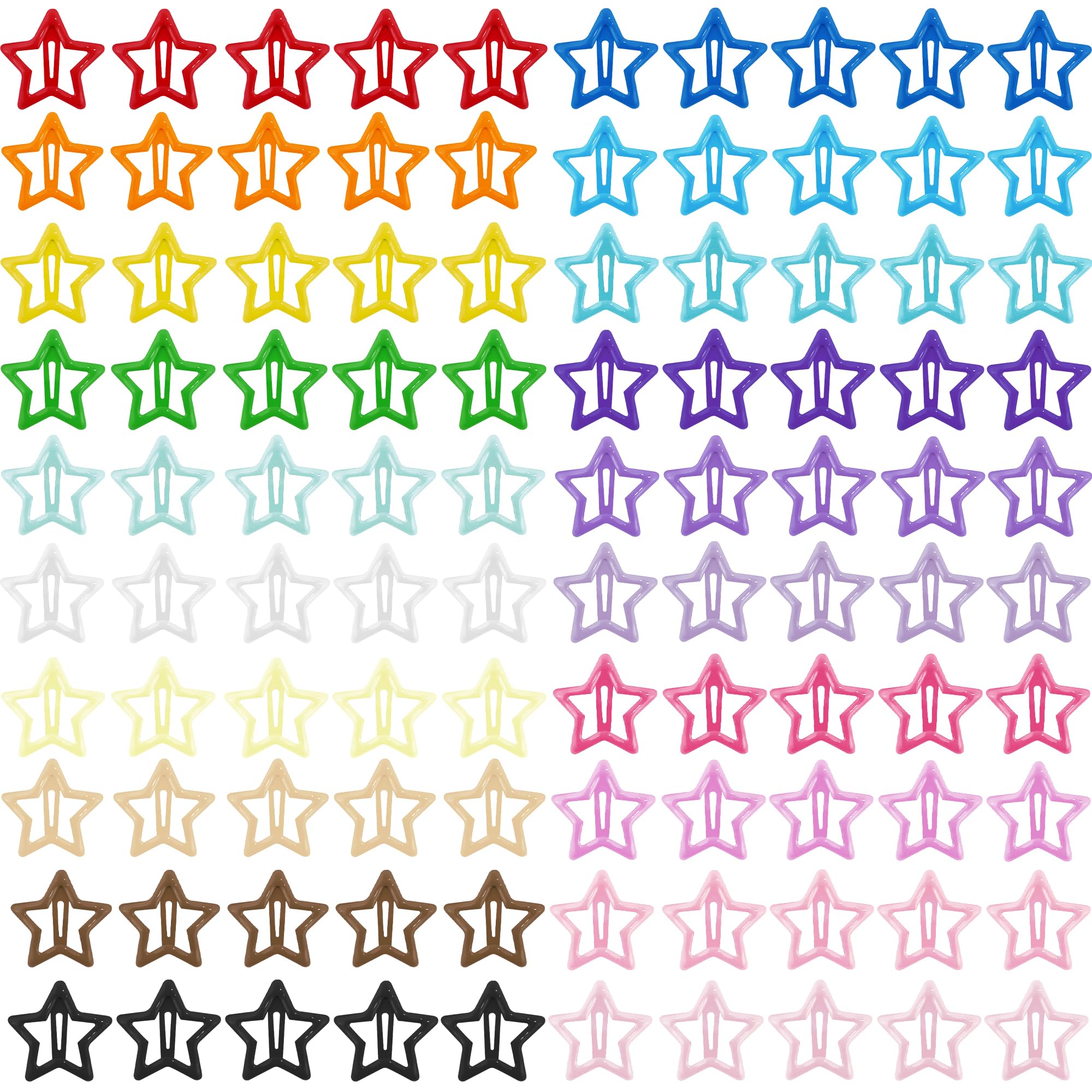 VIBILIA clips estrella coloridos sujetando el cabello sin deslizamiento para looks duraderos.