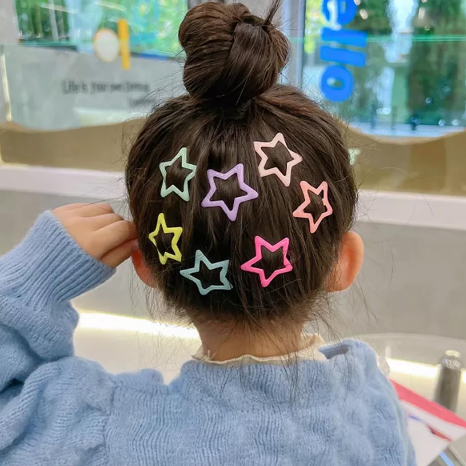 VIBILIA clips estrella multicolor, ideales para niñas y mujeres.