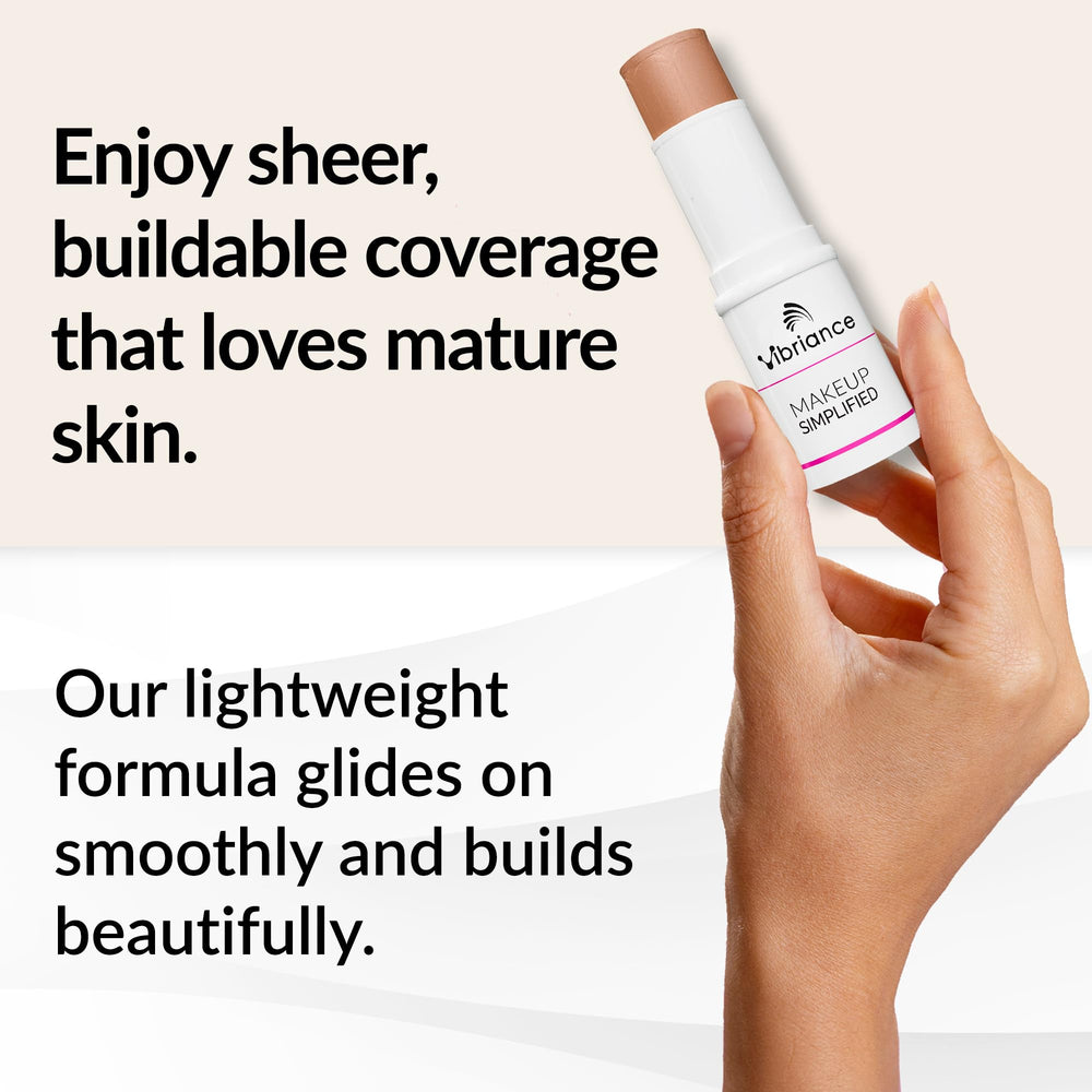 Vibriance Complexion Sticks medium swatches show flattering shade options for diverse skin tones.