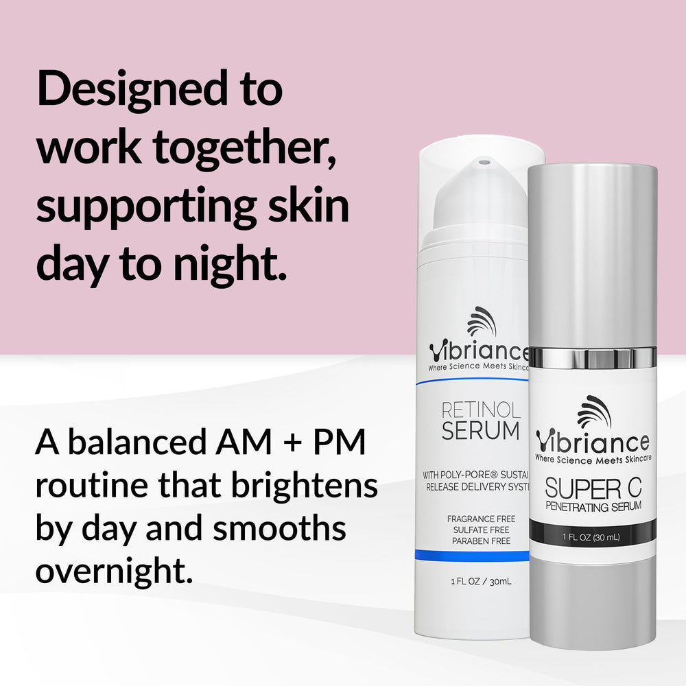 Vibriance Dynamic Duo night retinol serum tube for gentle overnight care.