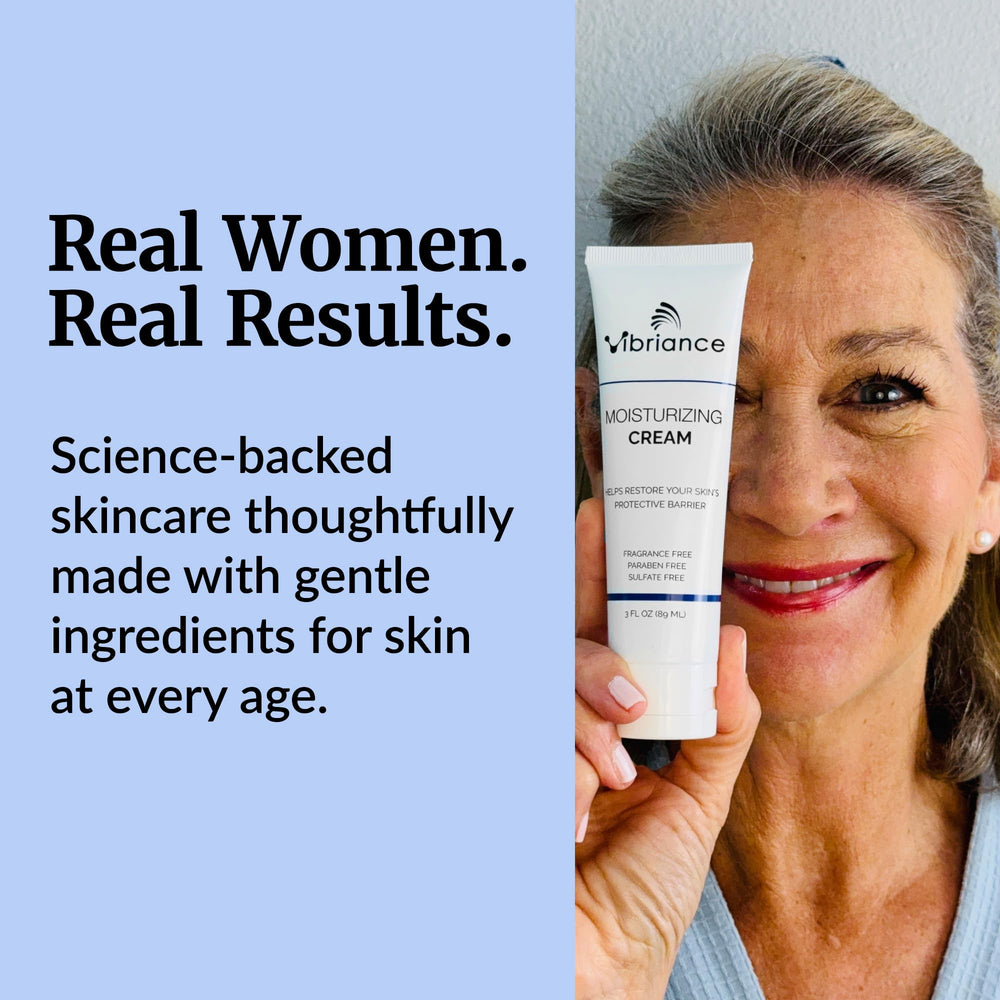 Vibriance Moisturizing Cream jar close-up showing glow and premium packaging.