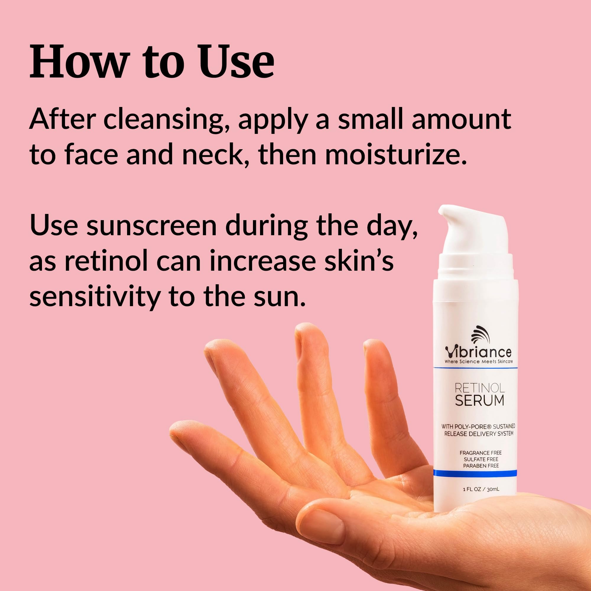 Vibriance Retinol Serum skin-tone enhancement highlights a more even complexion.