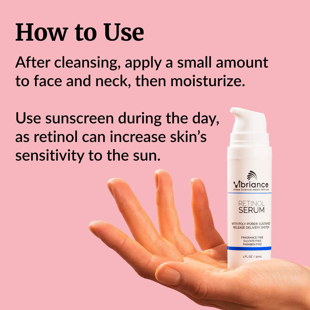 Vibriance Retinol Serum skin-tone enhancement highlights a more even complexion.
