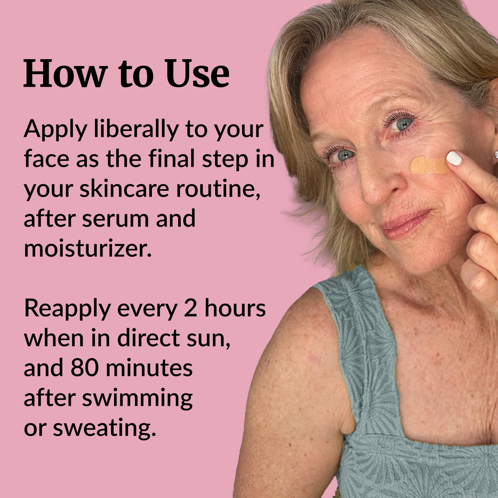 Vibriance tinted sunscreen applied for a natural dewy glow.