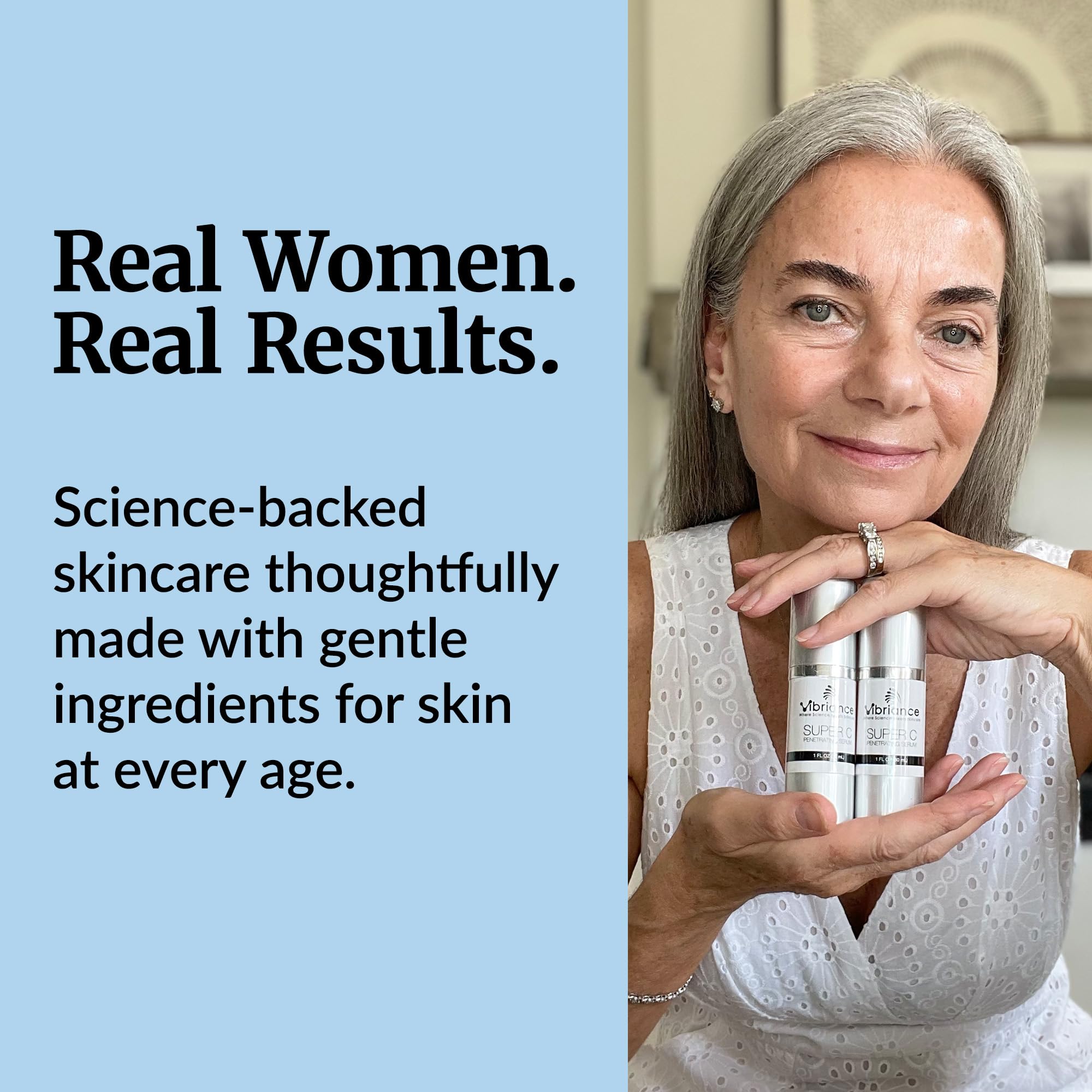 Vibriance Super C Serum around-eye use indicates gentle hydration.