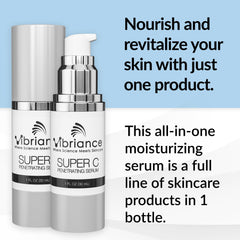 Vibriance Super C Serum droplet application demonstrates quick absorption
