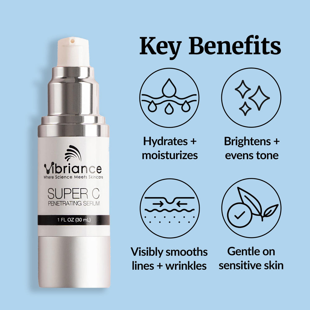 Vibriance Super C Serum packaging box conveys brand quality.