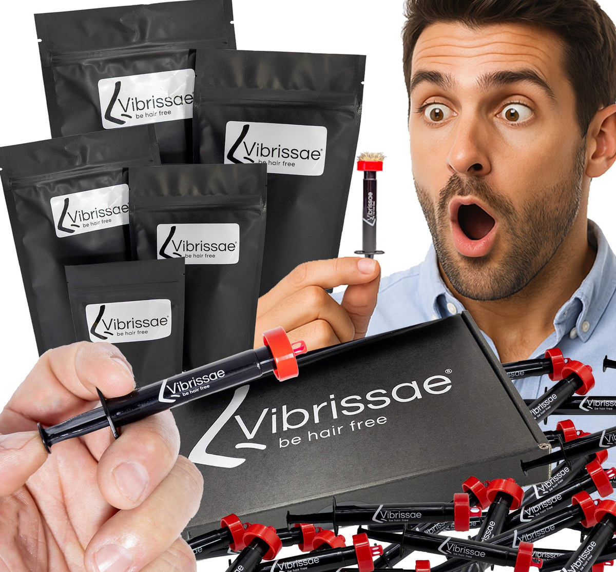 Vibrissae Signature Series box set with 8 applicators for mess-free waxing