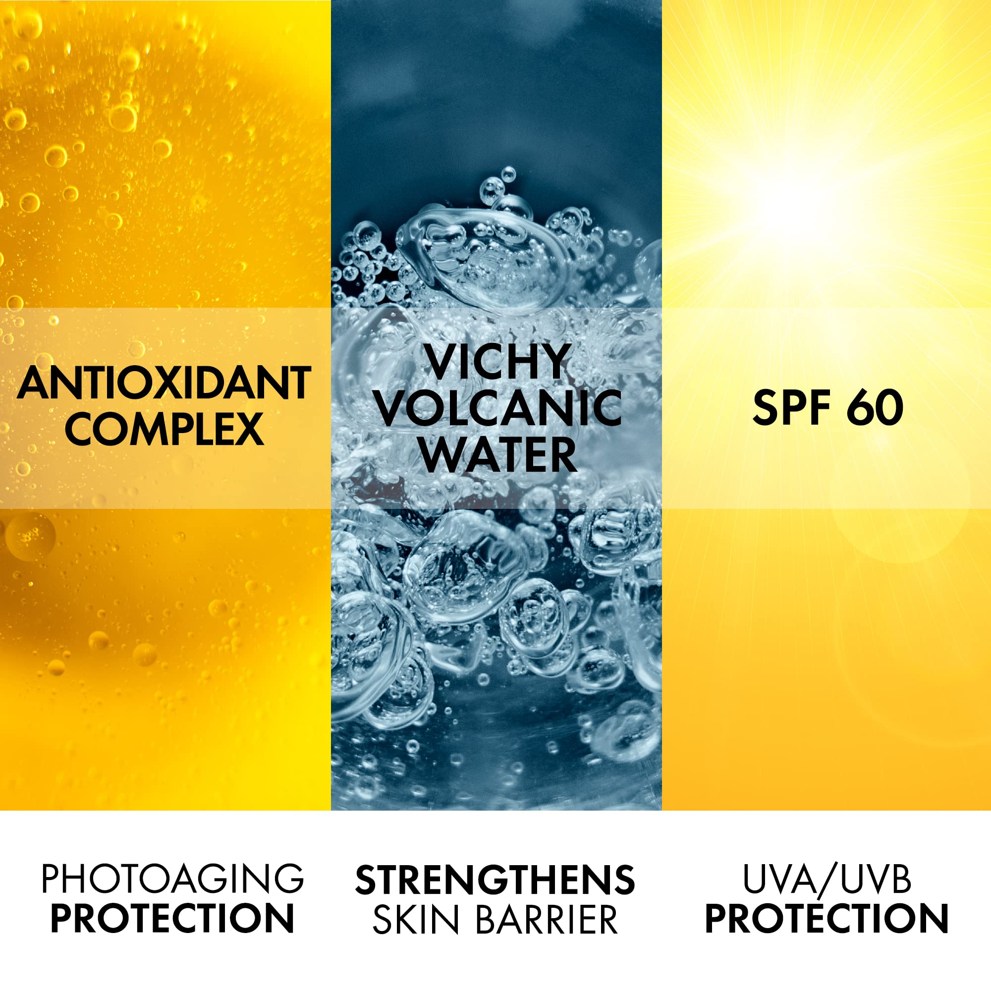 VICHY Capital Soleil fragrance-free formula shown in clean packaging.