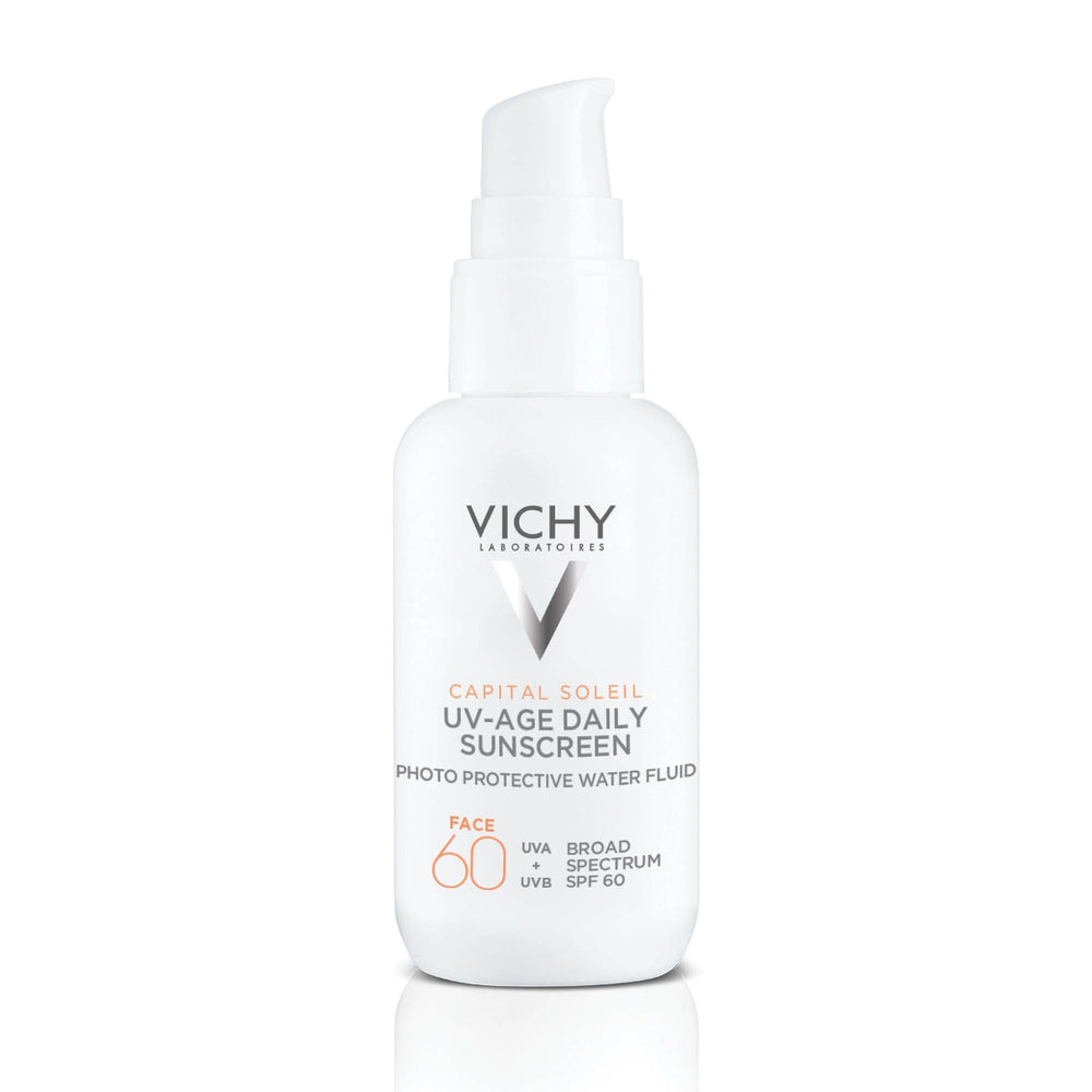 Vichy Capital Soleil SPF60 bottle demonstrates broad daily protection.