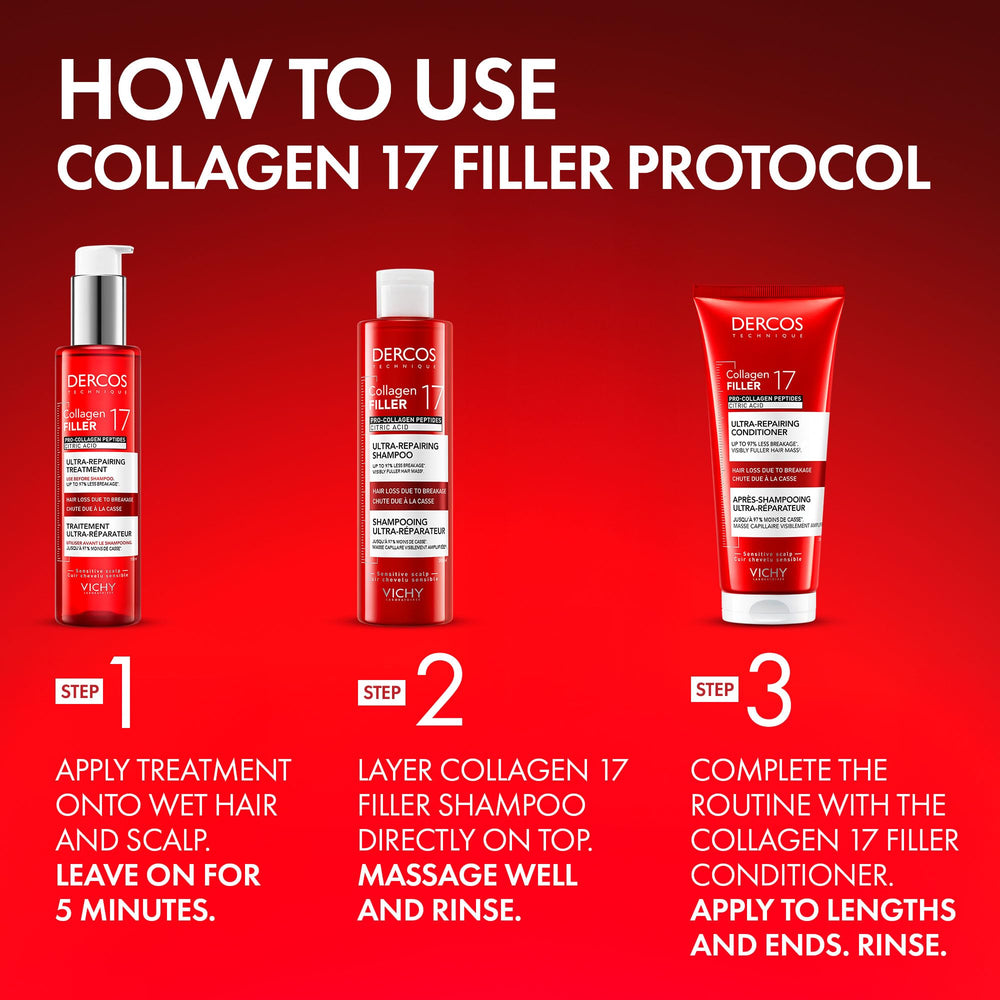 VICHY Dercos Collagen Peptide 17: cabello suave al salir del lavado