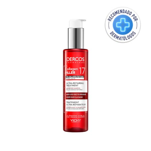 VICHY Dercos Collagen Peptide 17 pre-shampoo application prepares hair for cleansing