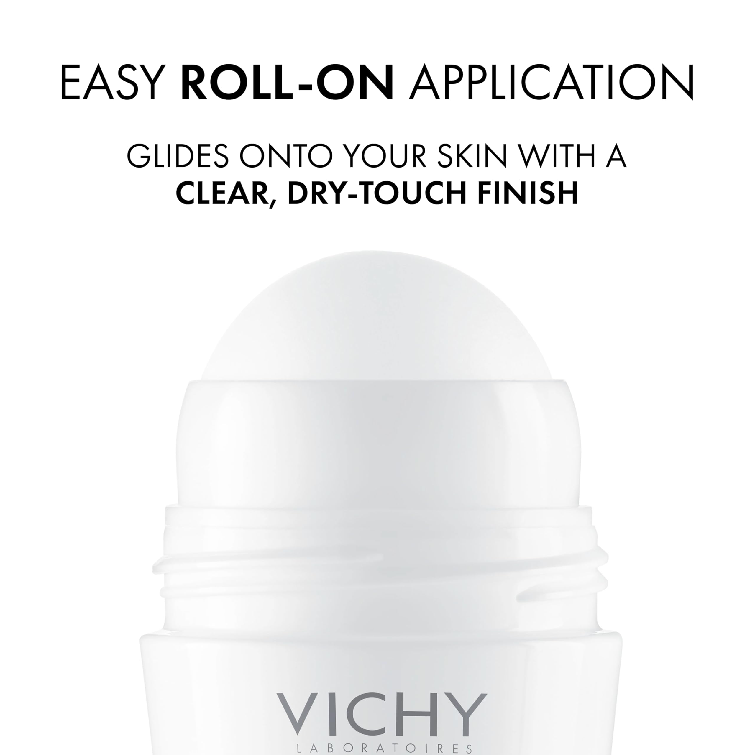 Vichy desodorante roll-on 24h, fórmula sin aluminio para piel sensible.