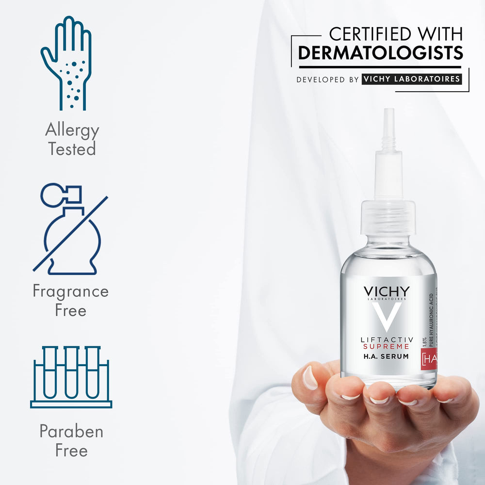 Vitamin C boost highlighted within Vichy LiftActiv HA formula.
