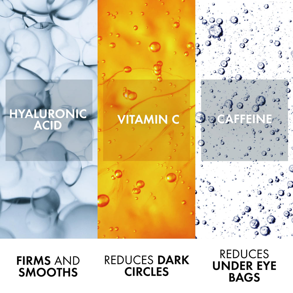 Vichy LiftActiv Supreme eye area application highlights smooth, depuffing action.