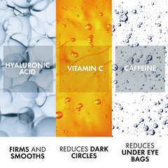 Vichy LiftActiv Supreme eye area application highlights smooth, depuffing action.