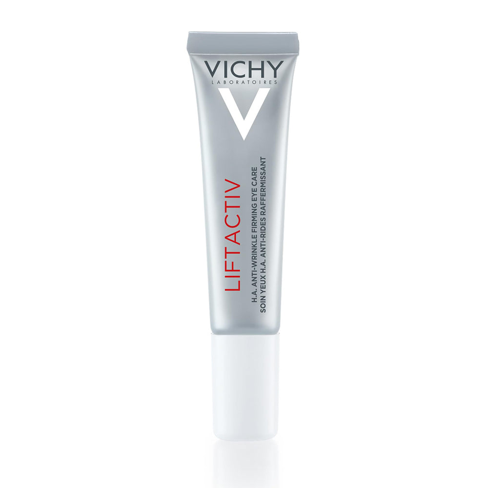 Vichy LiftActiv Supreme eye cream tube offers hydrating, firming care for the eye area.