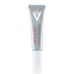 Vichy LiftActiv Supreme eye cream tube offers hydrating, firming care for the eye area.