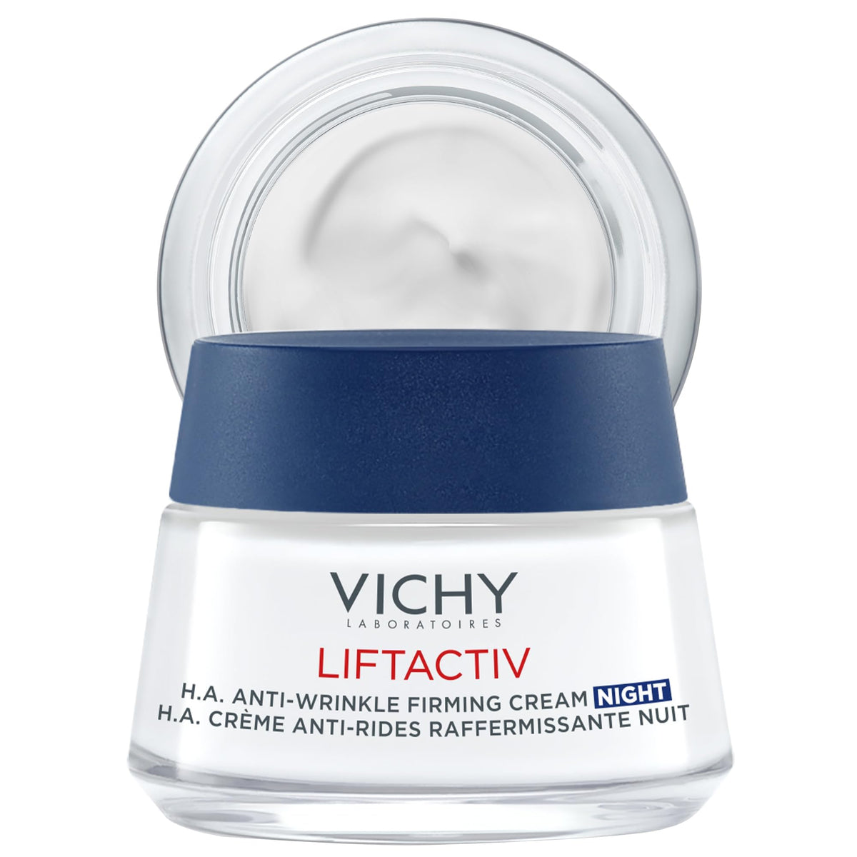 Vichy LiftActiv Supreme Night Cream bottle close-up showing hydration potential