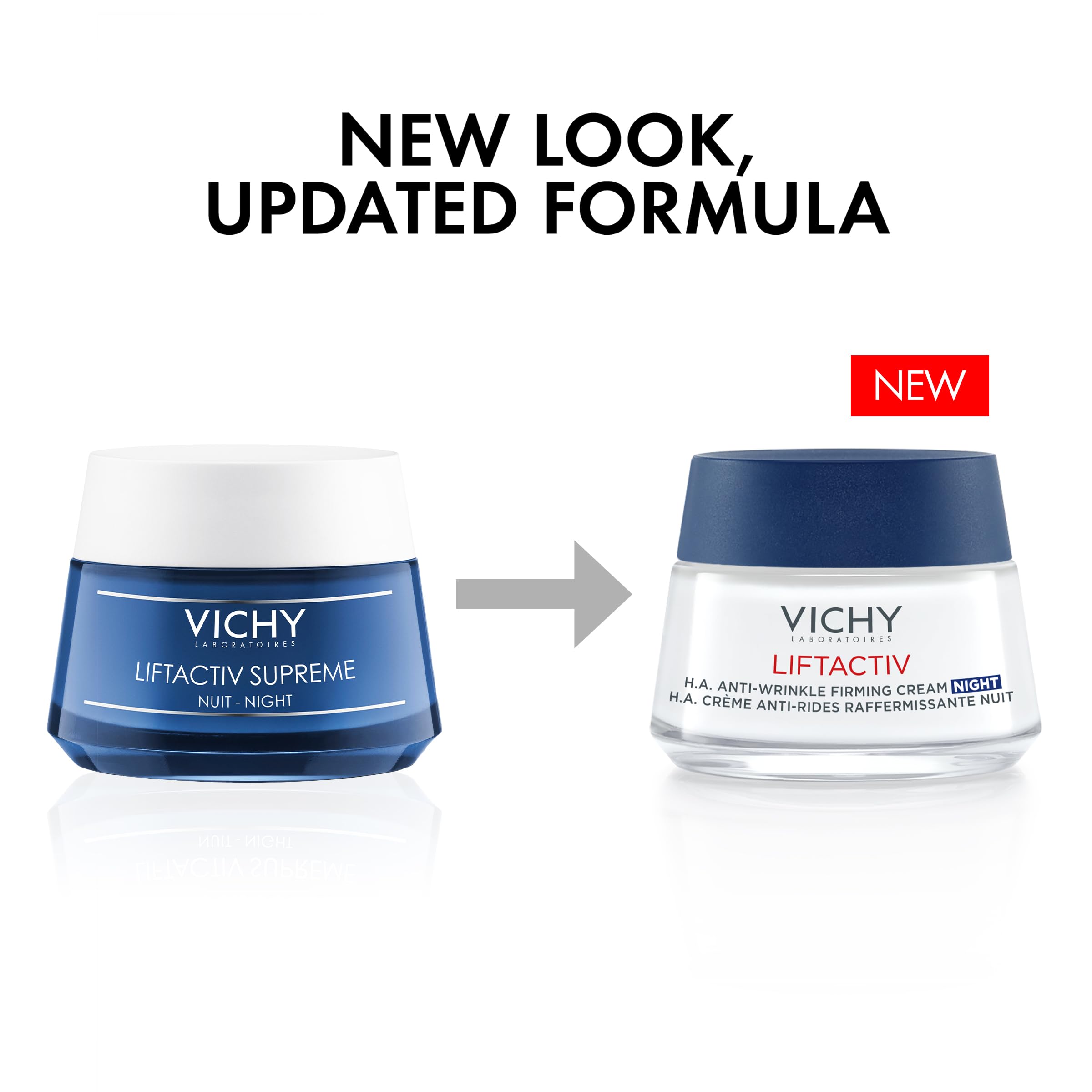 Creamy texture of Vichy LiftActiv Supreme Night Cream on jar