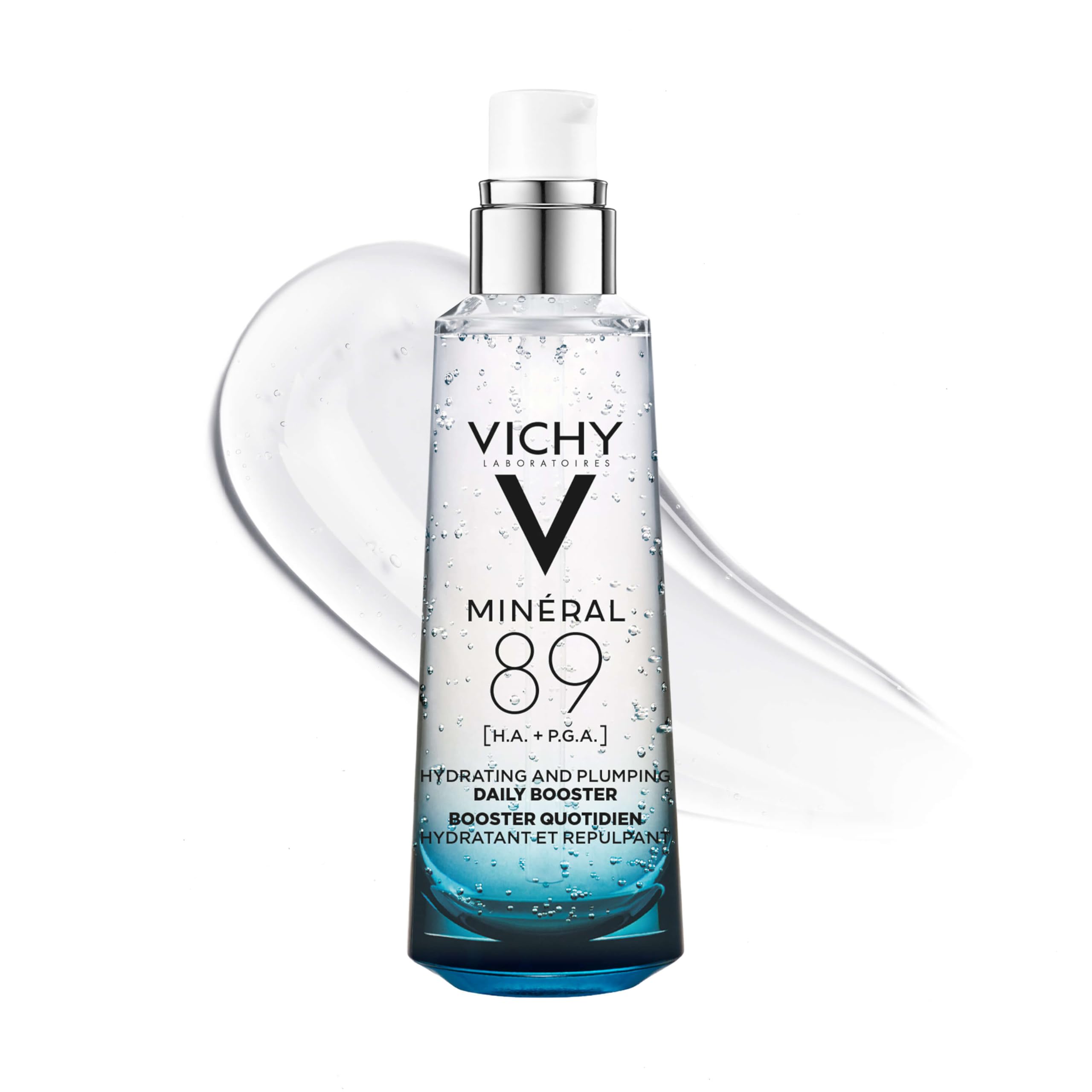 Vichy Mineral 89 bottle close-up displaying label for hydration