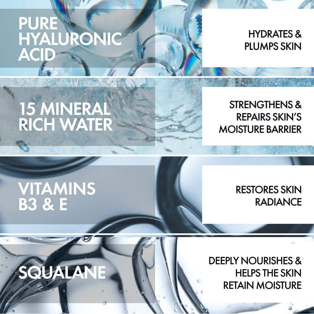 VICHY Mineral 89 application close-up showing non-greasy finish.