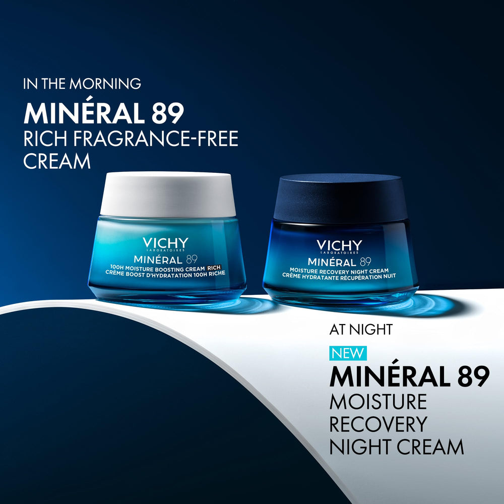 Non-greasy finish shown on skin after application of VICHY cream