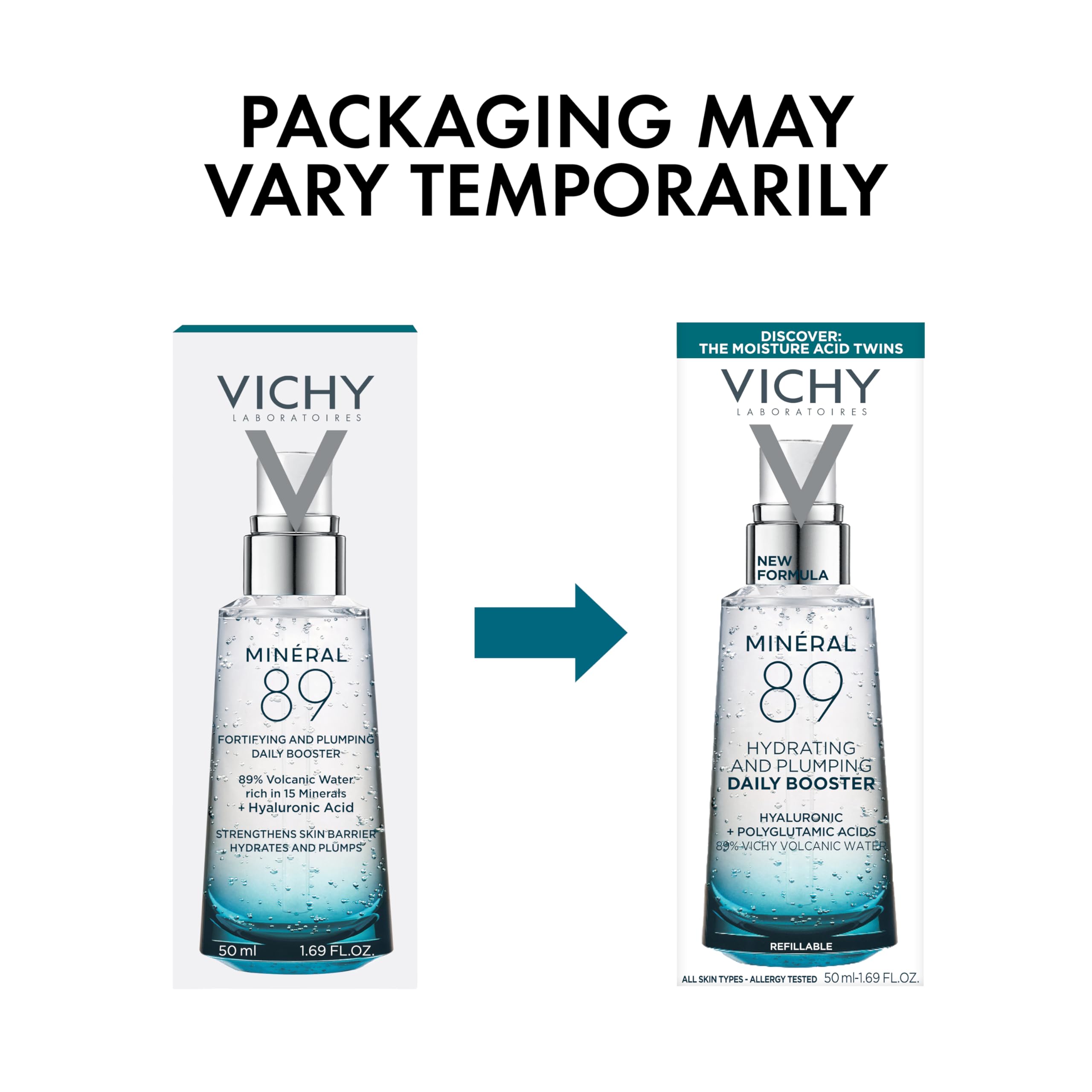 Vichy Minéral 89 packaging explains mineral-rich water composition.