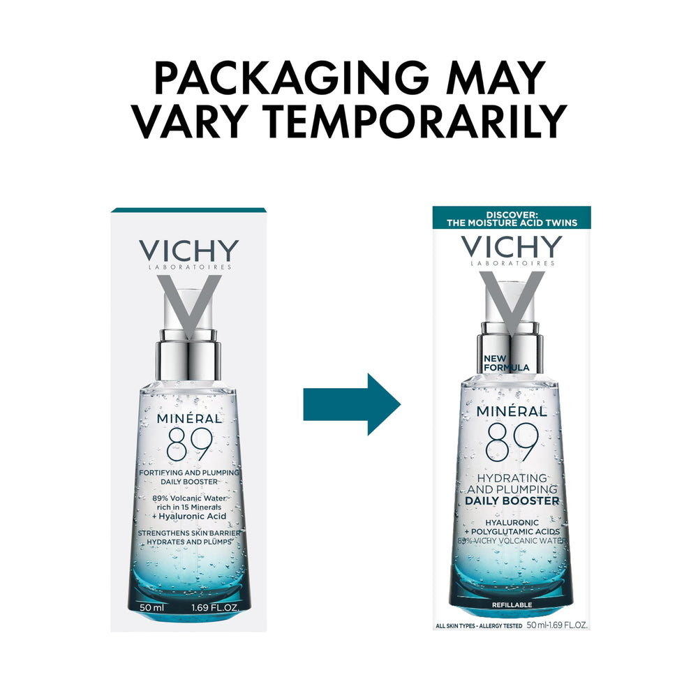 Vichy Minéral 89 packaging explains mineral-rich water composition.