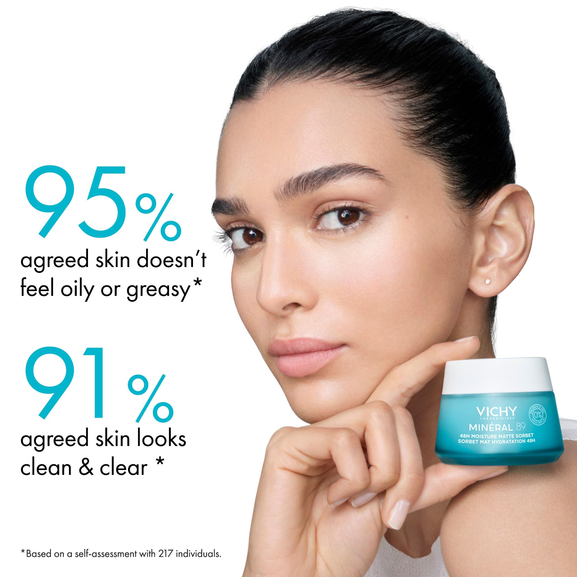 Cooling effect observed on the skin with VICHY Minéral 89 Sorbet