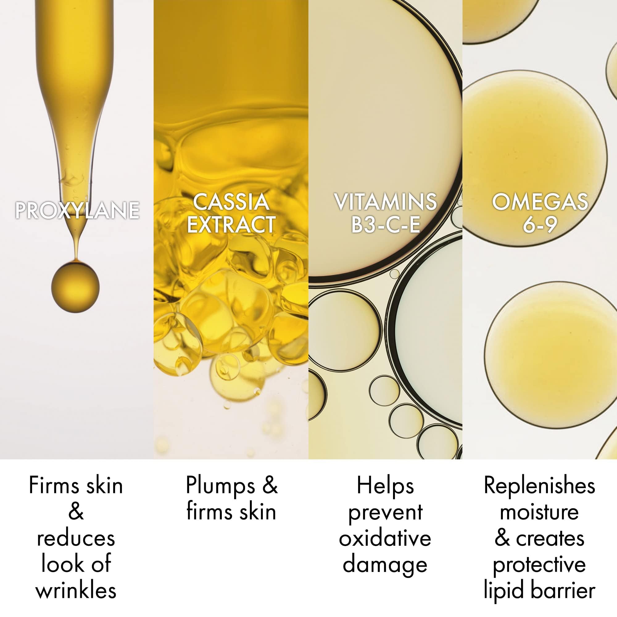 Texture swirl of Neovadiol Serum on the skin surface