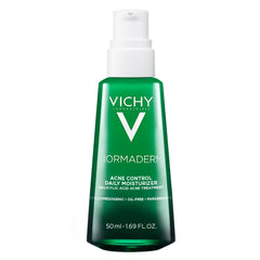 Vichy Normaderm acne-control moisturizer bottle with pump for easy daily use.
