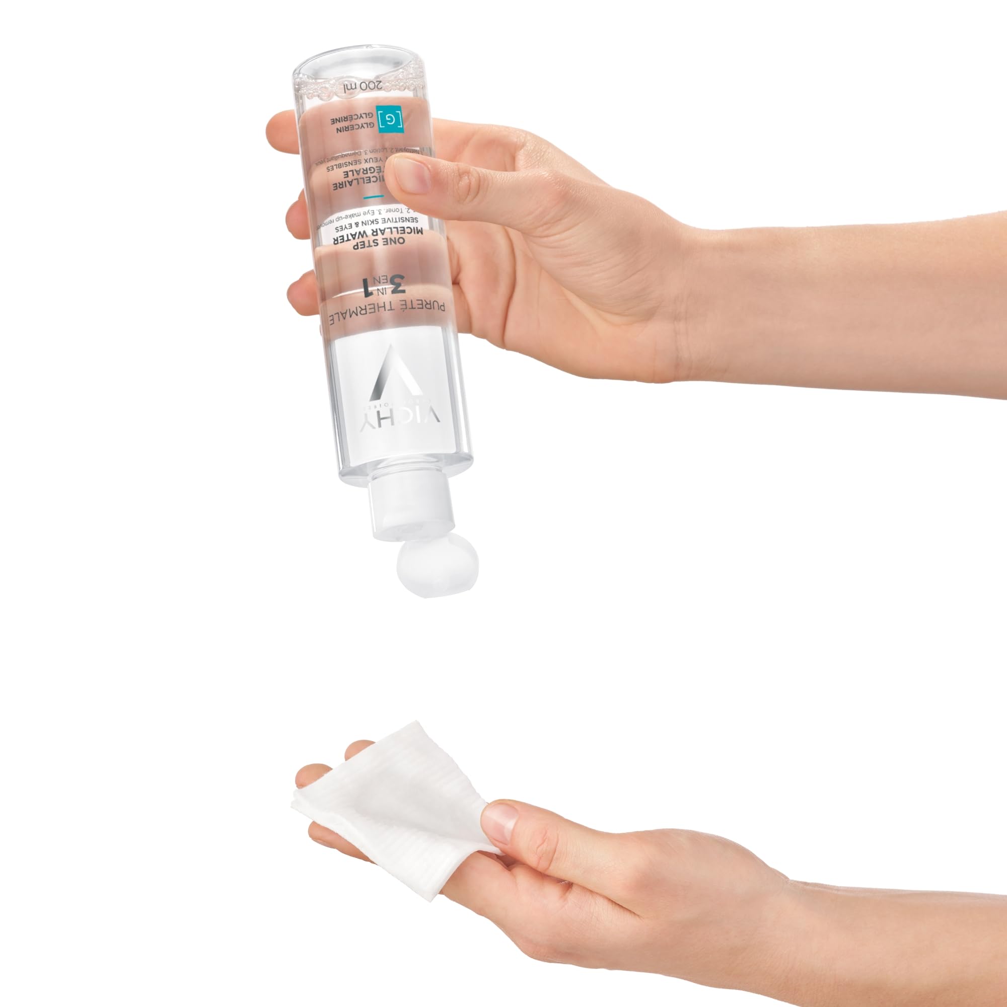 Sensación refrescante de agua micelar de Vichy Pureté Thermale