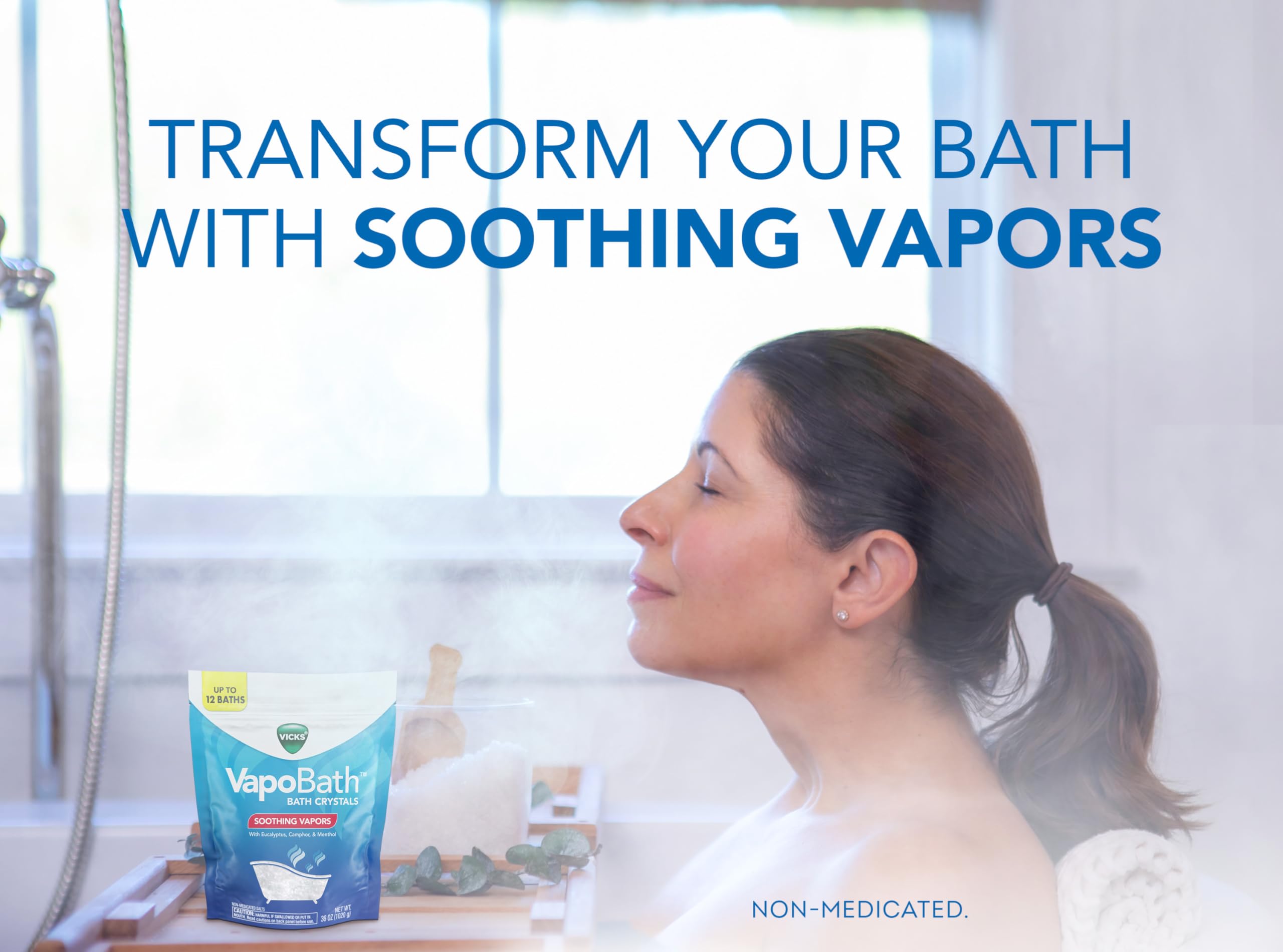 Vicks VapoBath aroma eucalipto: experiencia sensorial calmante para el hogar.