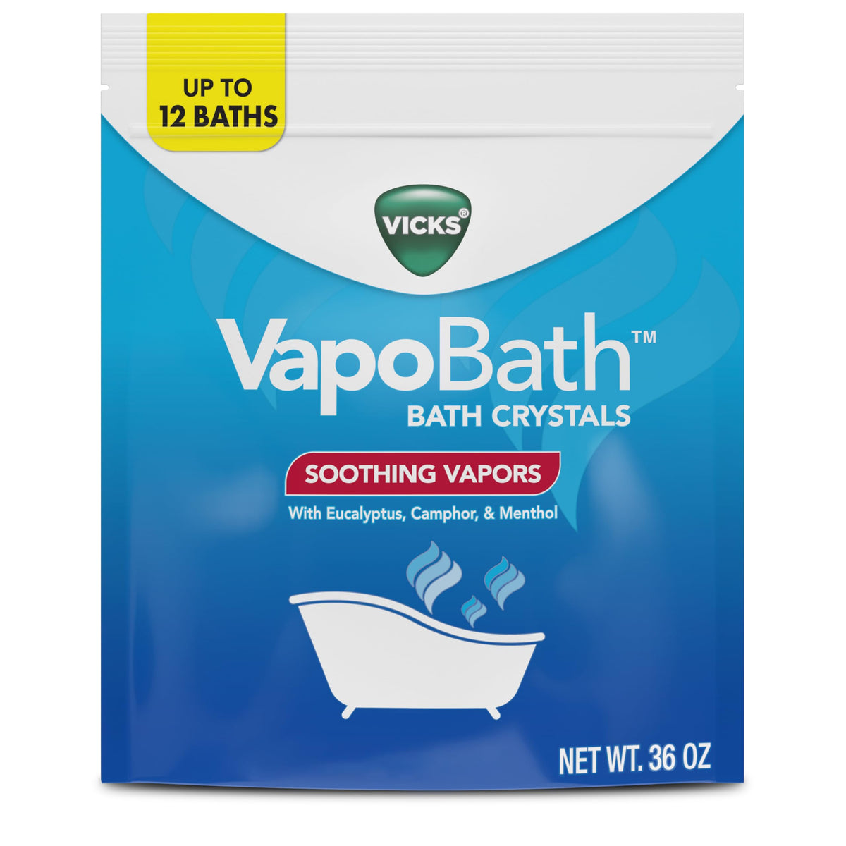 Vicks VapoBath cristales de baño relajación: transforma tu baño en un momento de calma.
