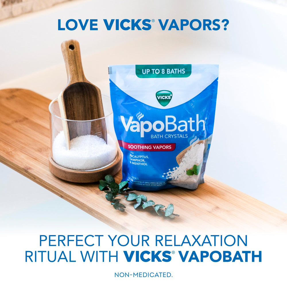 Vicks VapoBath ritual de relajación diario para desconectar tras el día.
